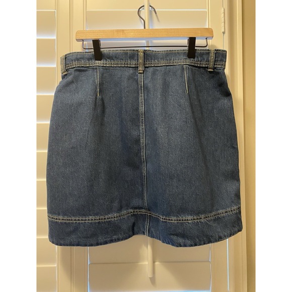 Free‎ Assembly Womens Denim Utility Mini Skirt Medium Wash Size 12 - Picture 2 of 4